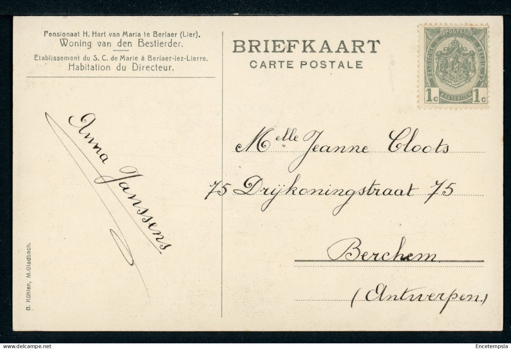 CPA - Carte Postale - Belgique - Berlaer-lez-Lierre - Etablissement Du S. C. De Marie -Habitation Du Directeur (CP23541) - Berlare