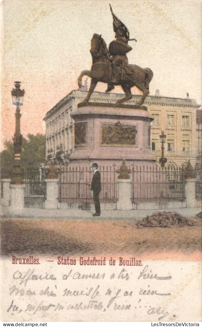 BELGIQUE - Bruxelles - Statue Godefrois De Bouillon - Colorisé - Carte Postale Ancienne - Monuments, édifices