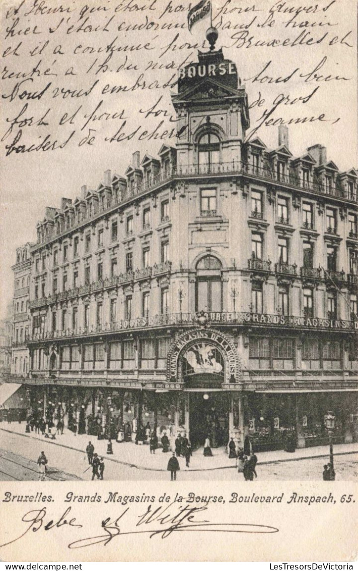 BELGIQUE - Bruxelles - Grands Magasins De La Bourse - Boulevard Anspach, 65 - Animé - Carte Postale Ancienne - Monumenti, Edifici