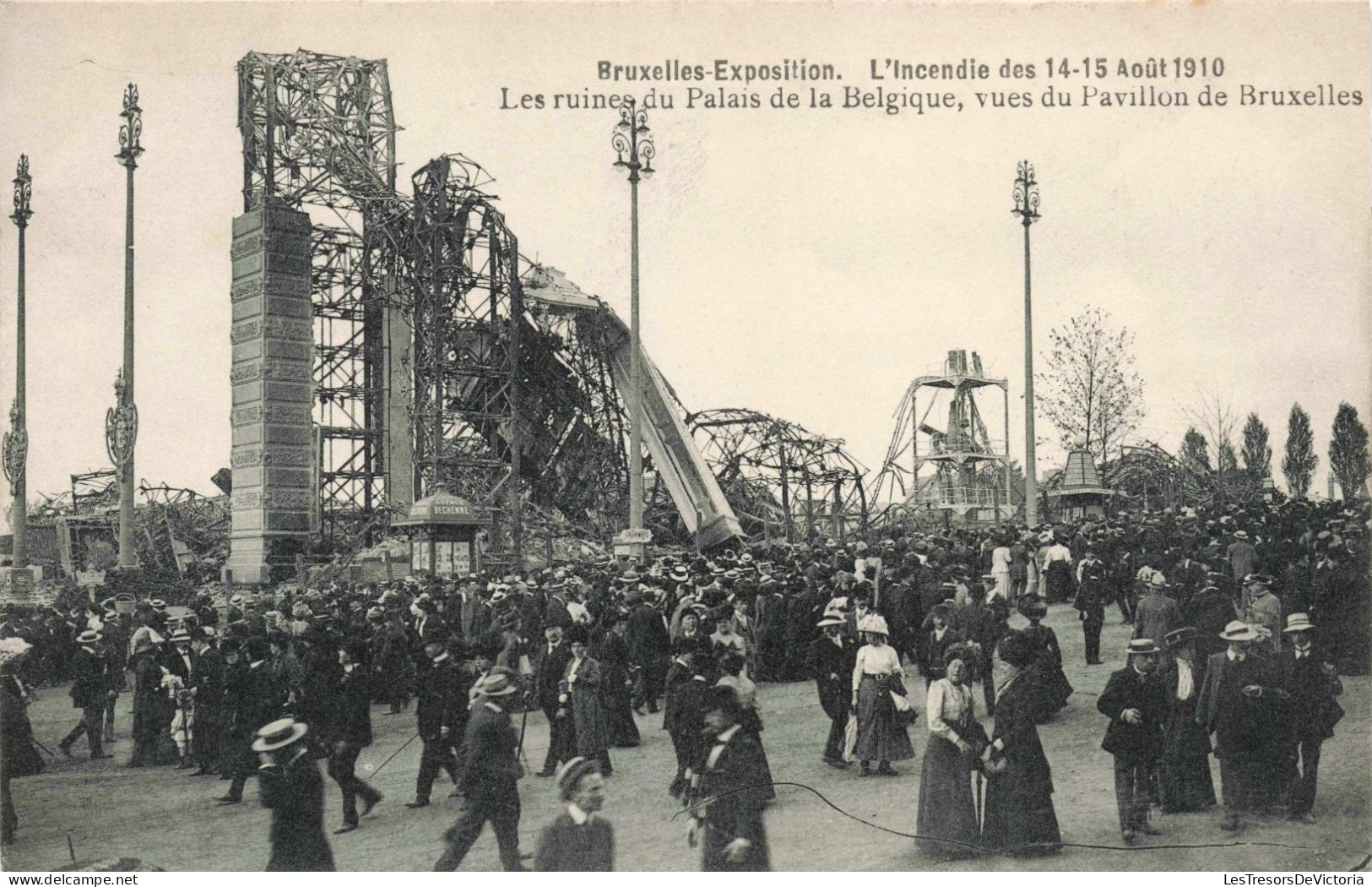 BELGIQUE - Bruxelles - Expositions - L'incendie Des 14 15 Août 1910 - Les Ruines Du Palais - Carte Postale Ancienne - Wereldtentoonstellingen