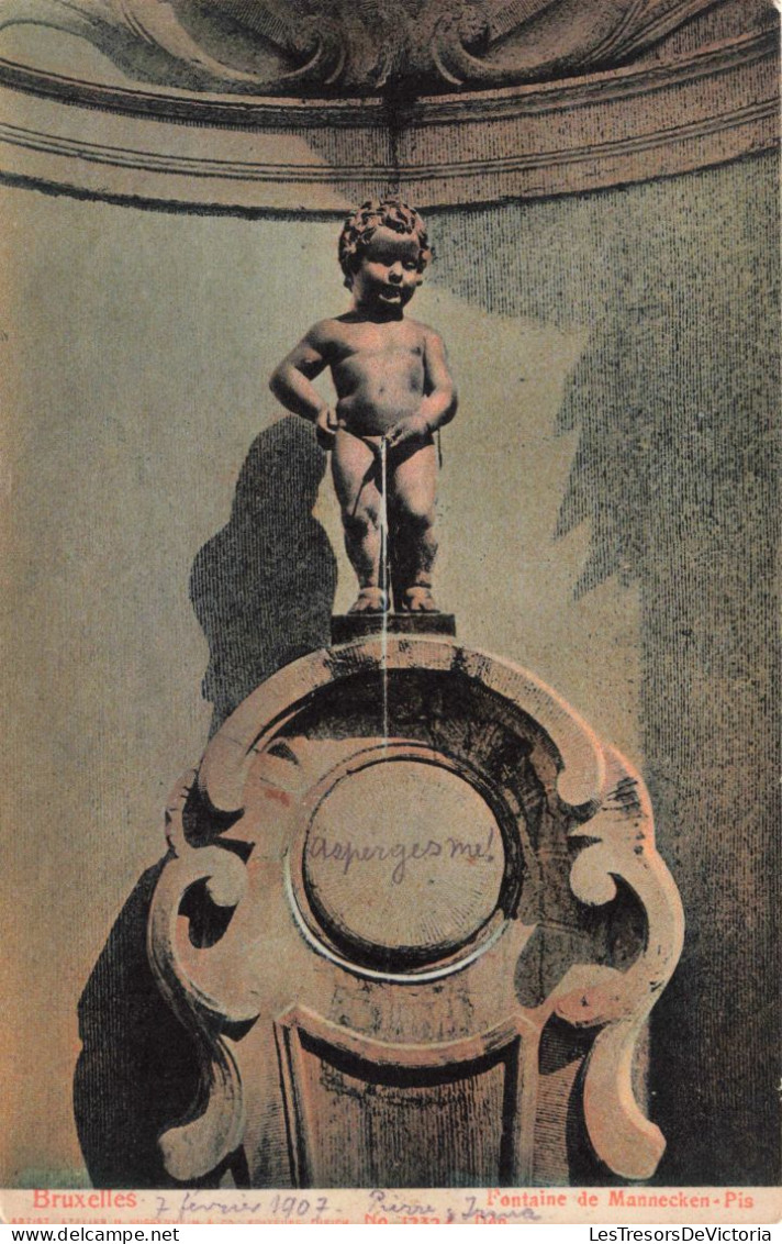 BELGIQUE - Bruxelles - Fontaine De Manneken Pis - Colorisé - Carte Postale Ancienne - Monumentos, Edificios