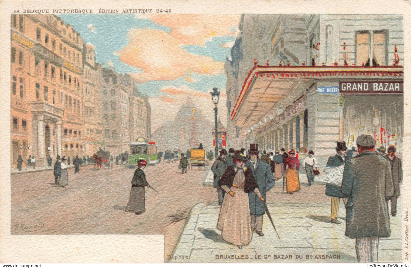 BELGIQUE - Bruxelles - Le Grand Bazar Du Boulevard Anspach - Colorisé - Animé - Carte Postale Ancienne - Lanen, Boulevards