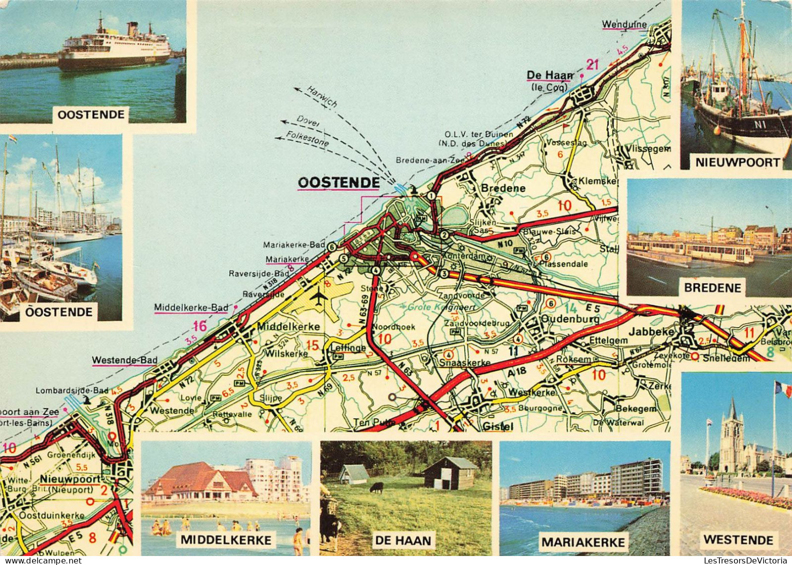 BELGIQUE - Ostende - Multivues - Colorisé - Carte Postale - Oostende