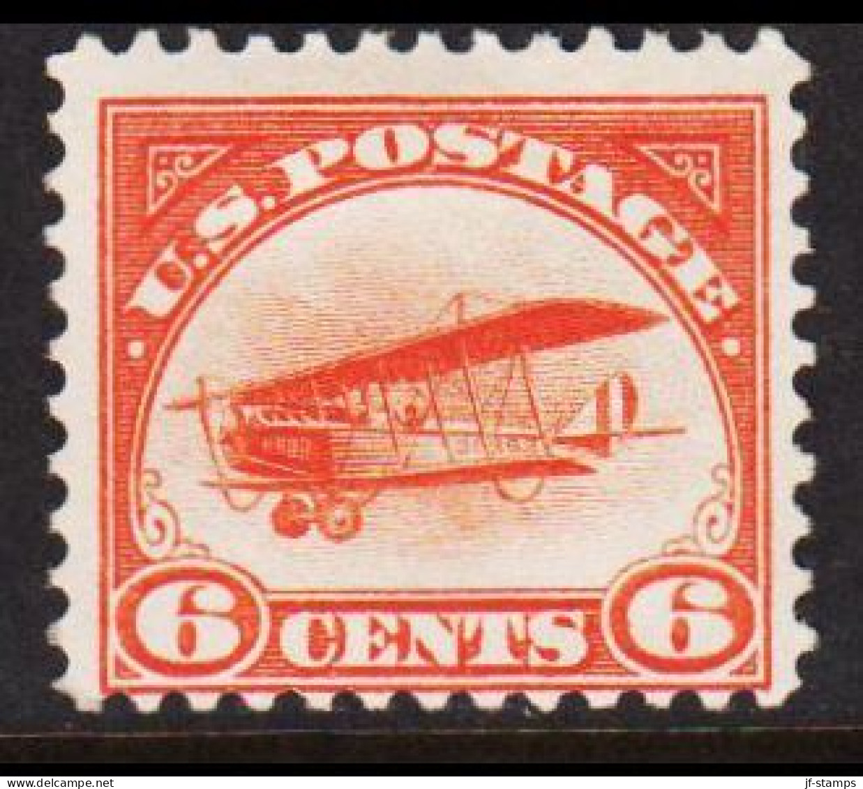 1918. USA. Curtiss JN-4 H Jenny 6 CENTS Hinged, Small Thin Spot.   - JF536110 - Ongebruikt