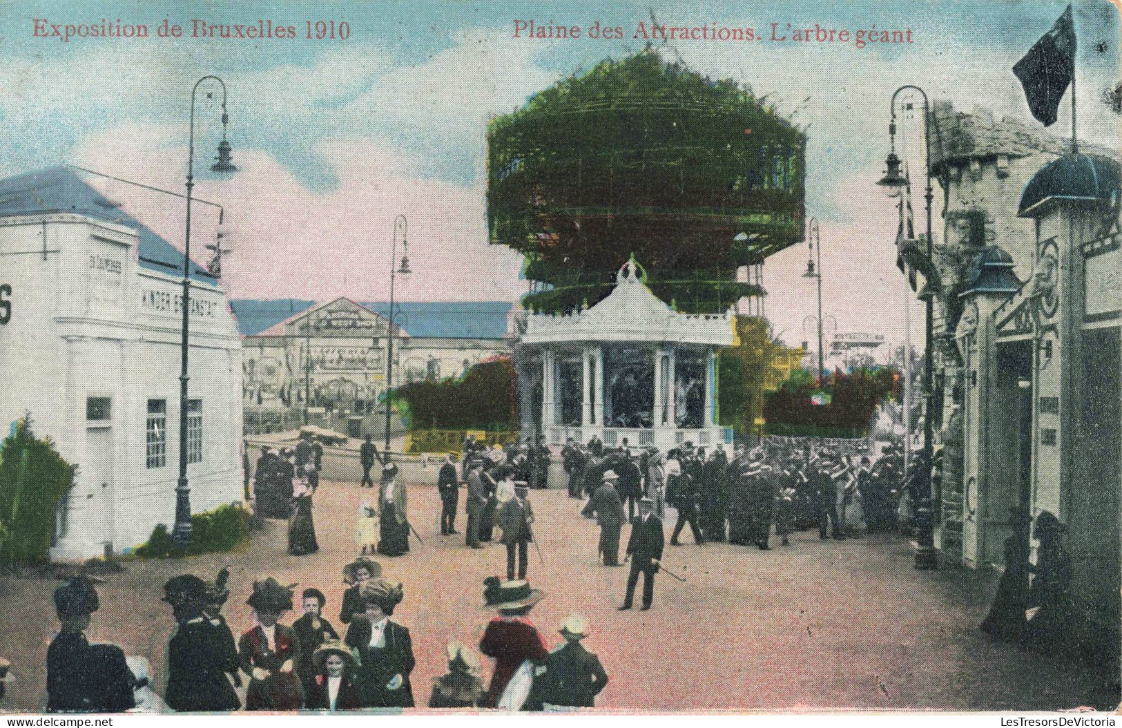 BELGIQUE - Exposition De Bruxelles 1910 -  Plaine Des Attractions. L'arbre Géant - Colorisé - Carte Postale Ancienne - Expositions Universelles