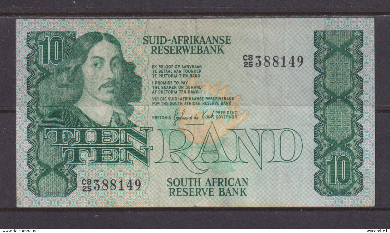 SOUTH AFRICA  -  1978-93 10 Rand Circulated Banknote As Scans - Südafrika