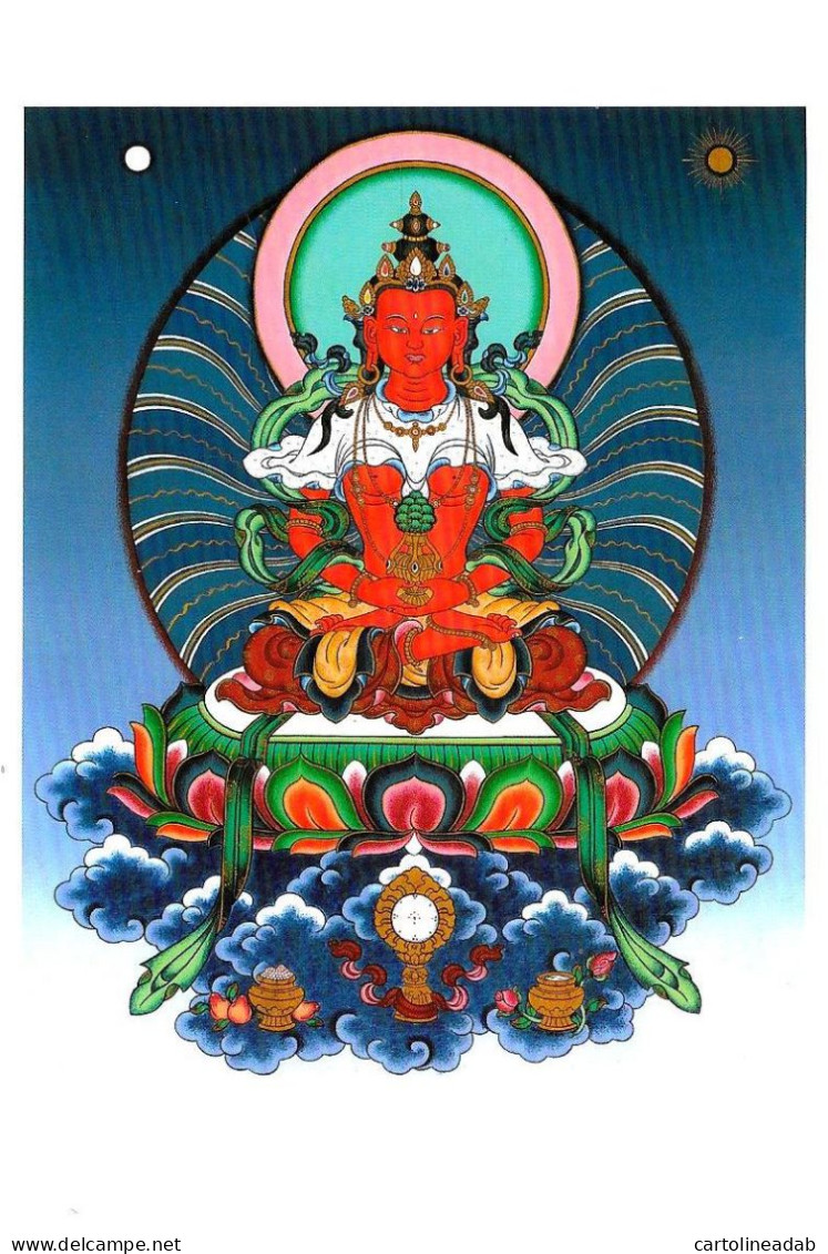 [MD8191] CPM - BUDDHA AMITAYUS (TIB: TSEPAGME) - PAINTED BY ANDY WEBER - PERFETTA - Non Viaggiata - Buddhism