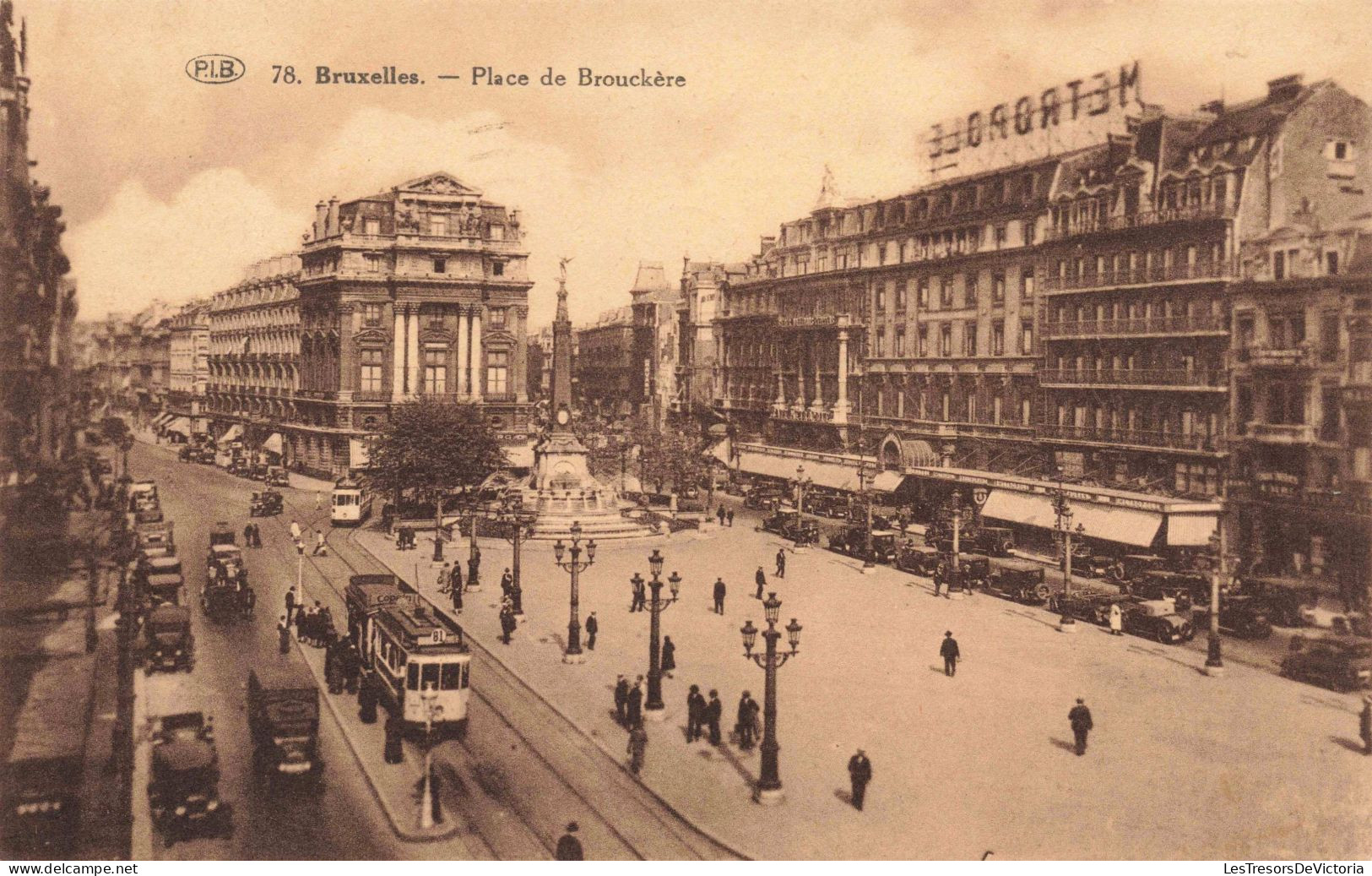 BELGIQUE - Bruxelles - Place De Brouckère - Animé - Carte Postale Ancienne - Plätze