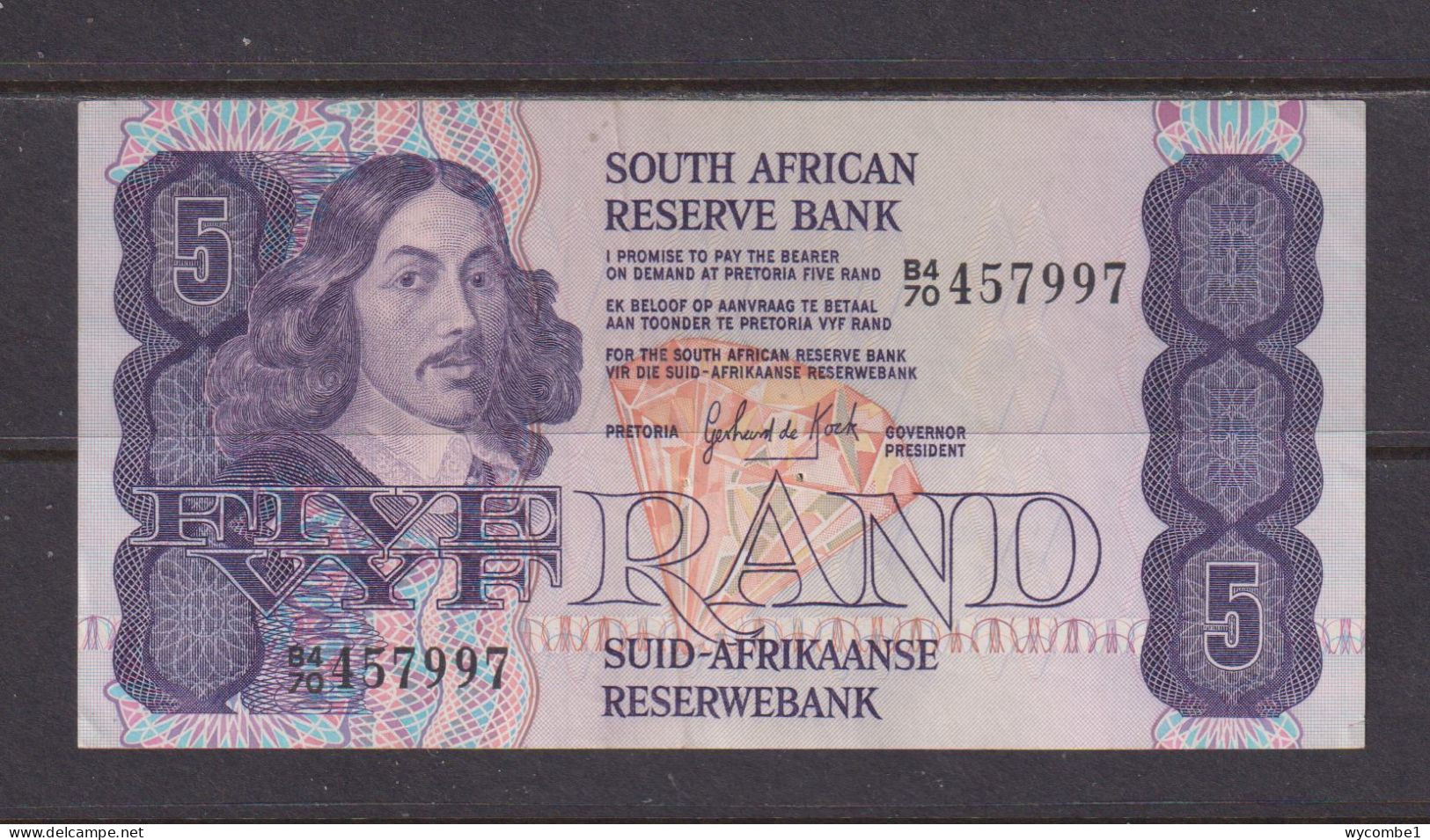 SOUTH AFRICA  -  1978-94 5 Rand De Kock Circulated Banknote As Scans - Afrique Du Sud