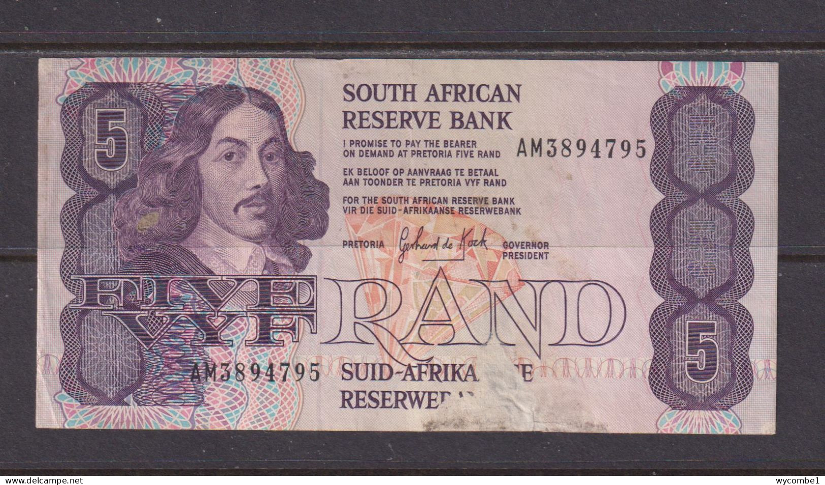 SOUTH AFRICA  -  1978-94 5 Rand De Kock Circulated Banknote As Scans - Suráfrica