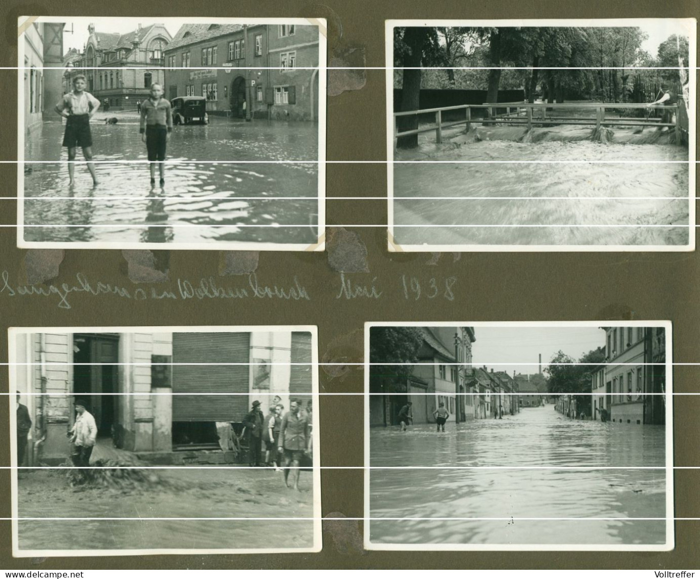 9x Orig. XL Foto 1938 Überschwemmung Wolkenbruch Sangerhausen 1938 Gasthof Zum Adler Innenstadt Ortspartie - Sangerhausen