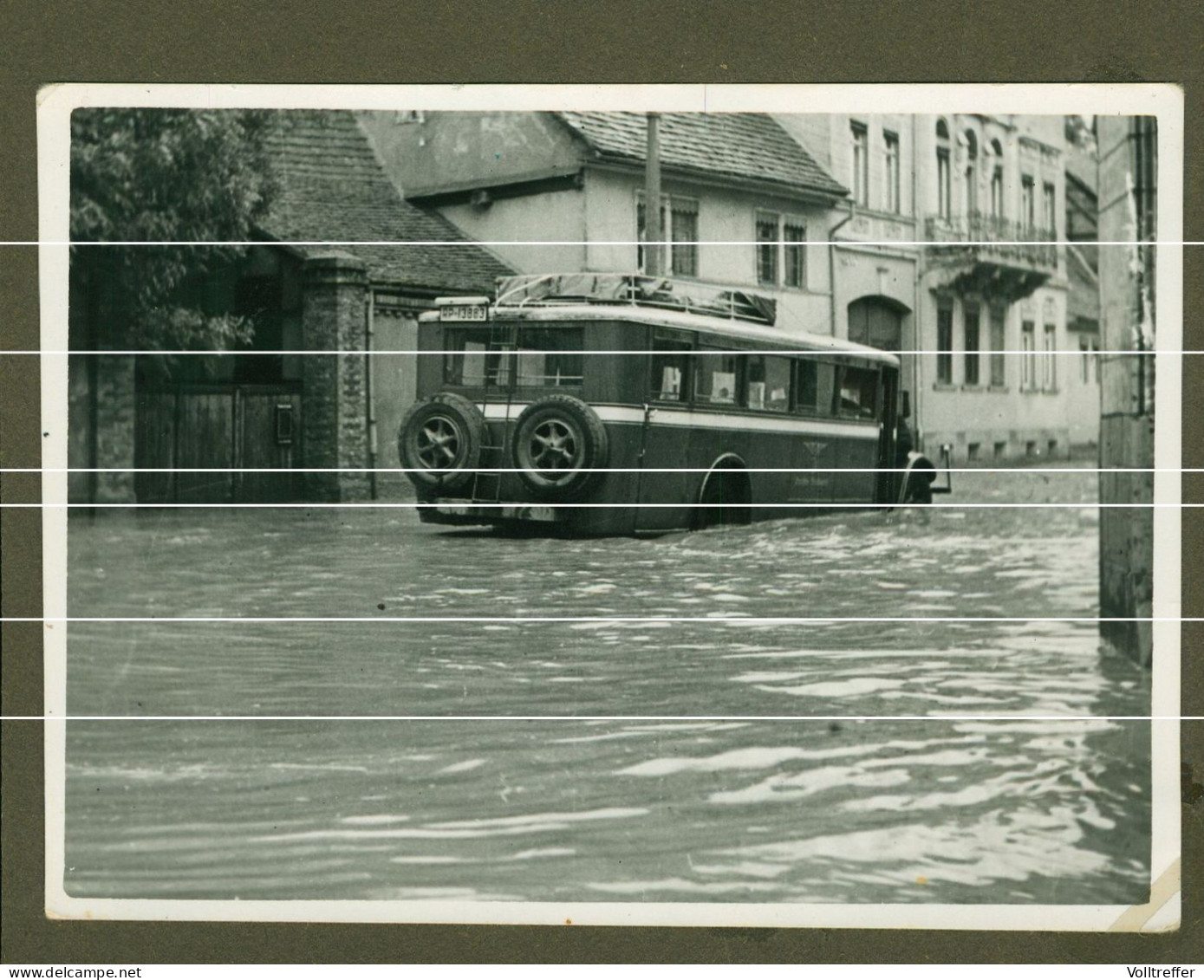 9x orig. XL Foto 1938 Überschwemmung Wolkenbruch Sangerhausen 1938 Gasthof zum Adler Innenstadt Ortspartie