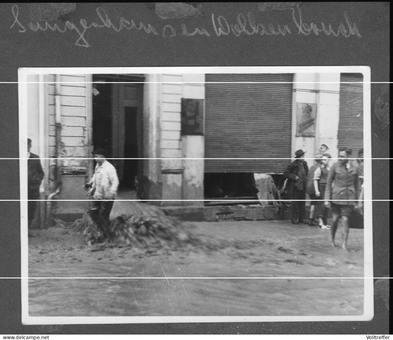 9x orig. XL Foto 1938 Überschwemmung Wolkenbruch Sangerhausen 1938 Gasthof zum Adler Innenstadt Ortspartie