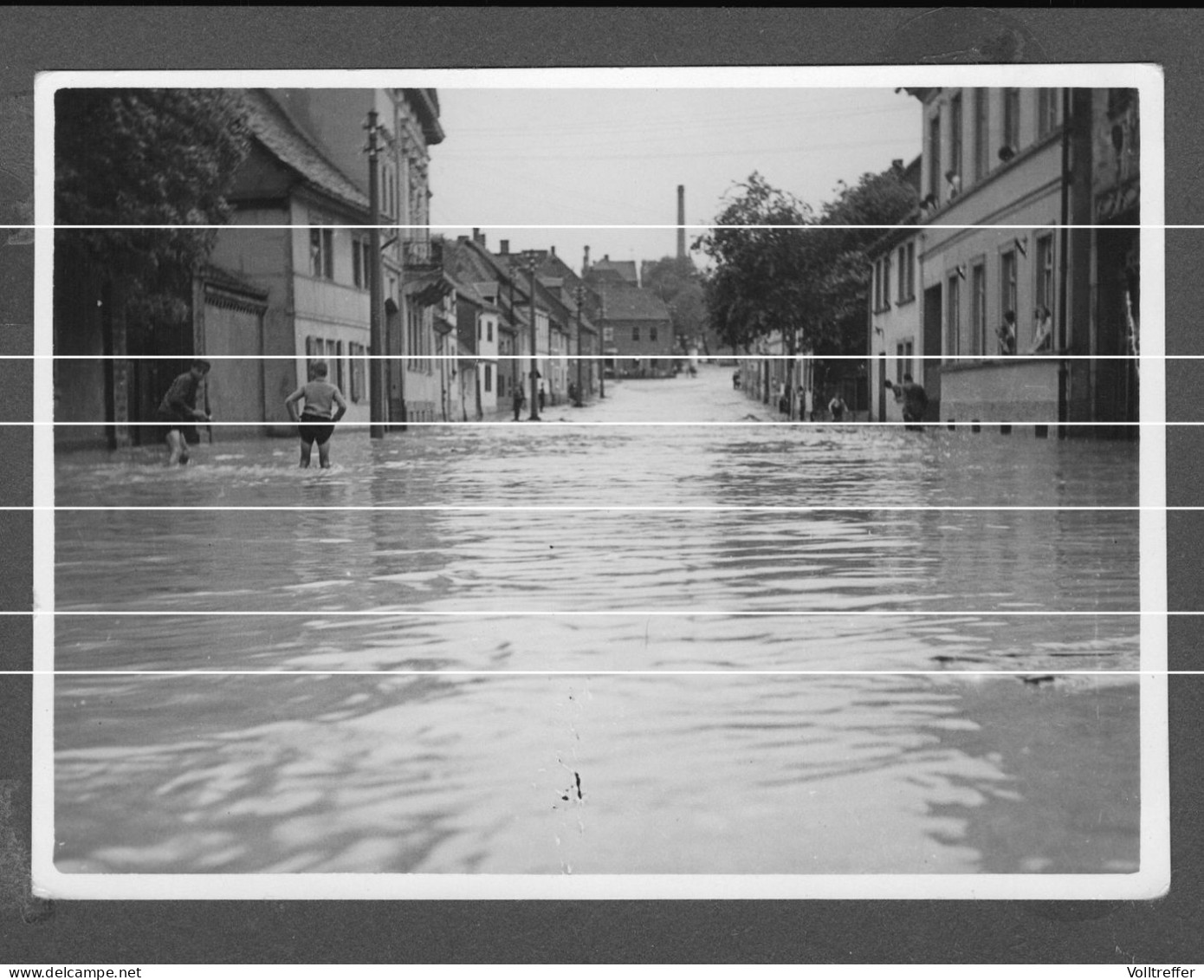 9x orig. XL Foto 1938 Überschwemmung Wolkenbruch Sangerhausen 1938 Gasthof zum Adler Innenstadt Ortspartie