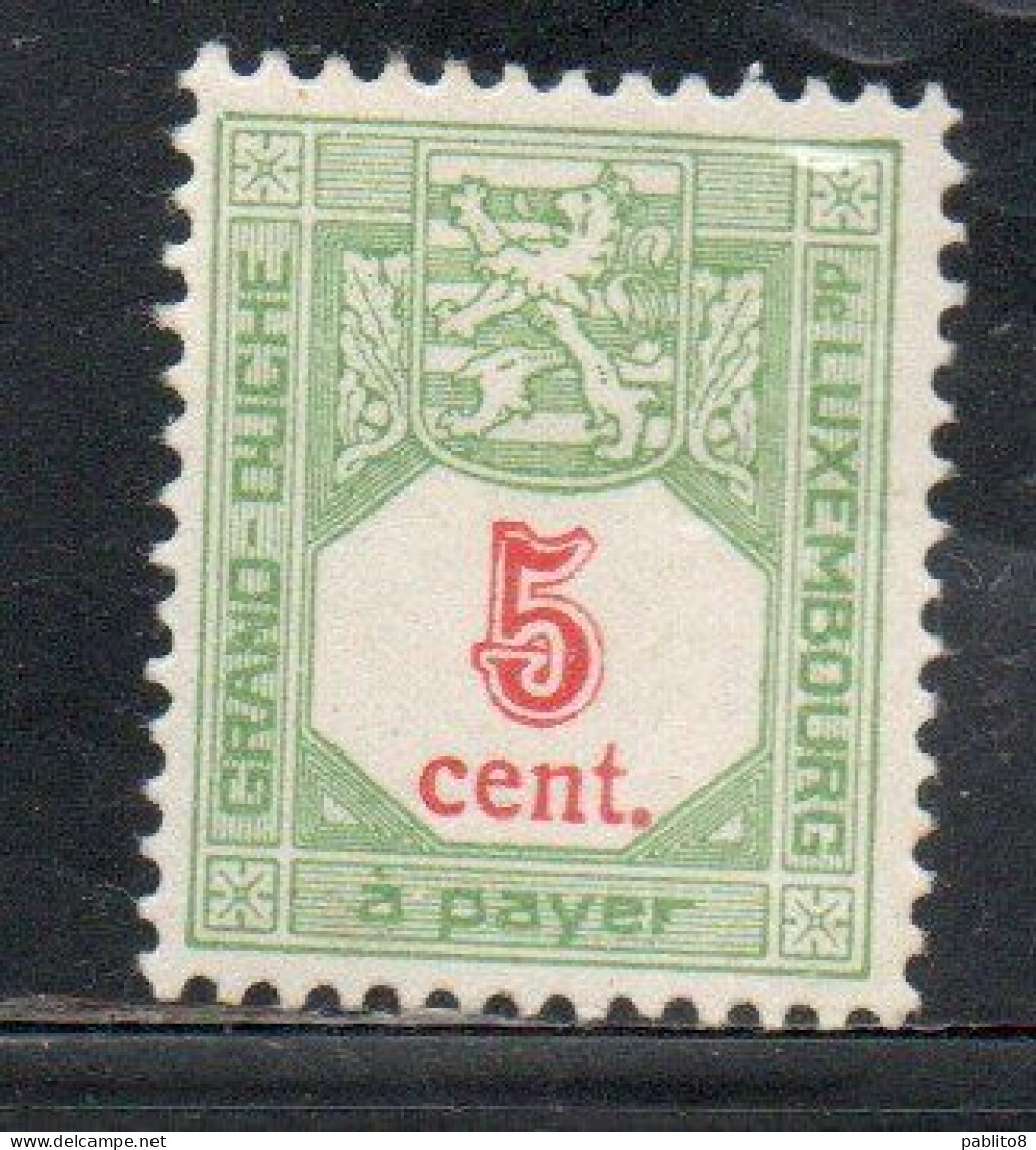 LUXEMBOURG LUSSEMBURGO 1921 1935 POSTAGE DUE STAMPS TAXE ARMOIRIES COAT OF ARMS 5c MH - Dienstmarken