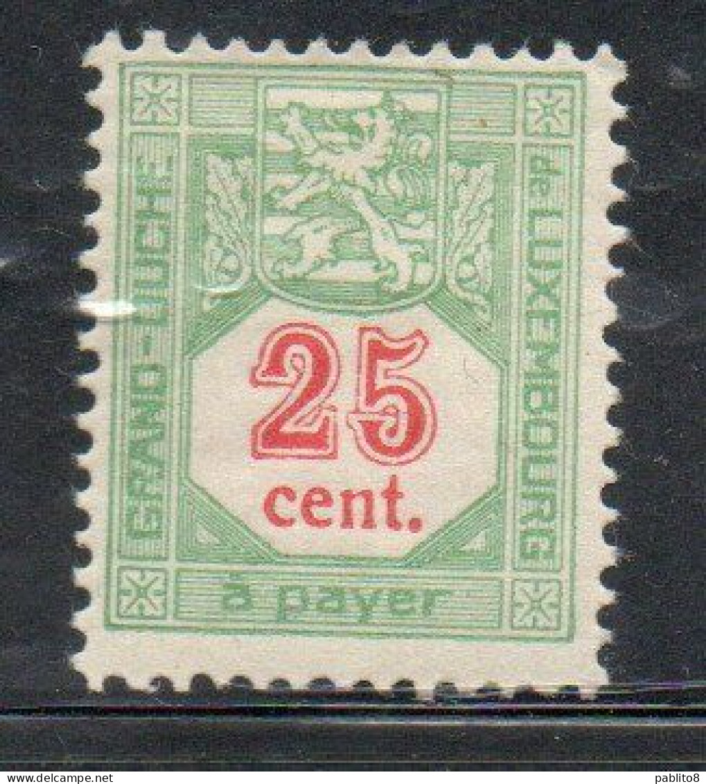 LUXEMBOURG LUSSEMBURGO 1921 1935 POSTAGE DUE STAMPS TAXE ARMOIRIES COAT OF ARMS 25c MH - Servizio