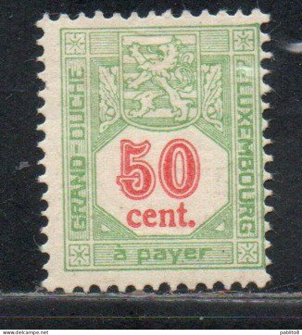 LUXEMBOURG LUSSEMBURGO 1921 1935 POSTAGE DUE STAMPS TAXE ARMOIRIES COAT OF ARMS 50c MH - Dienstmarken