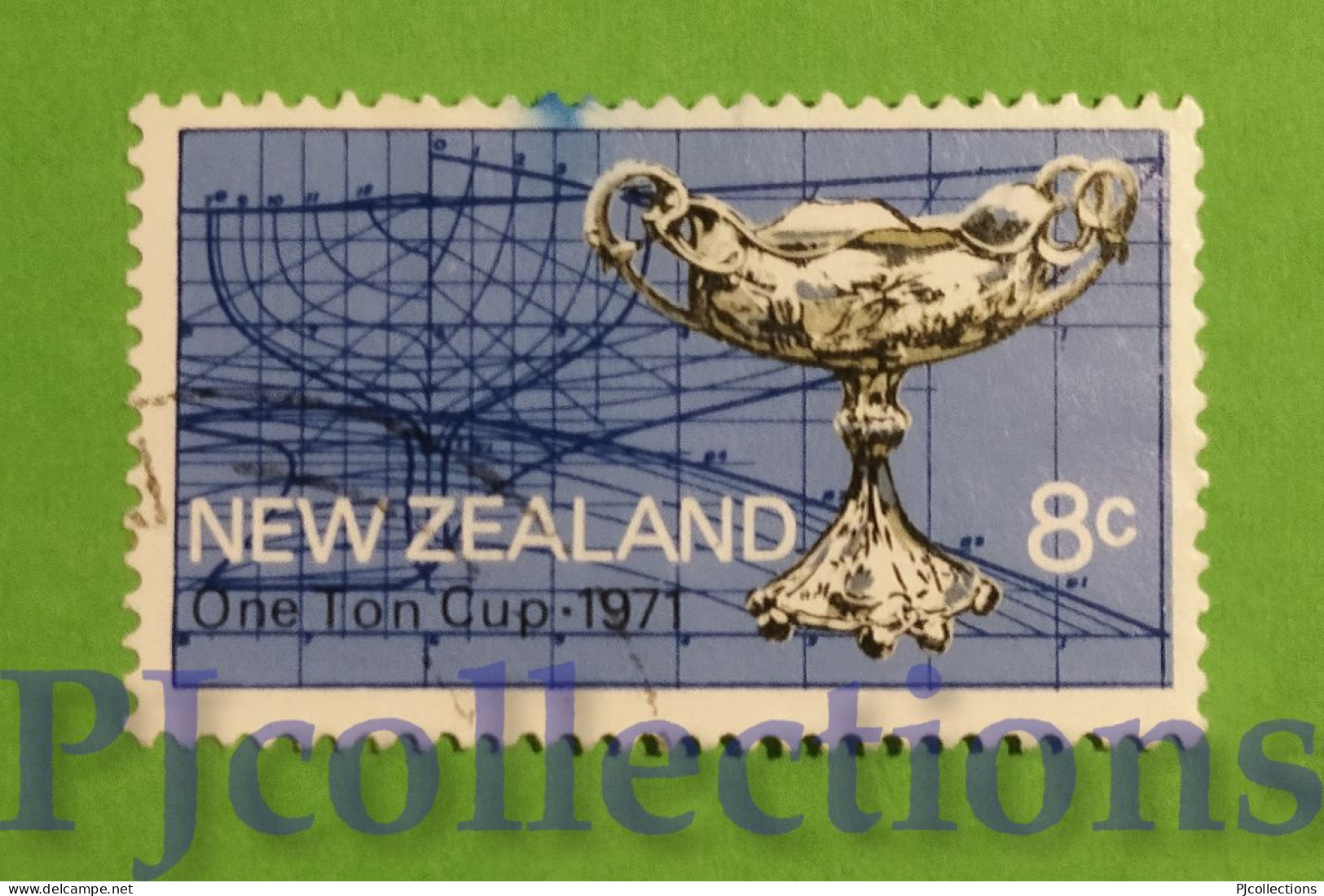 S374- NUOVA ZELANDA - NEW ZEALAND 1971 TON CUP 8c USATO - USED - Used Stamps