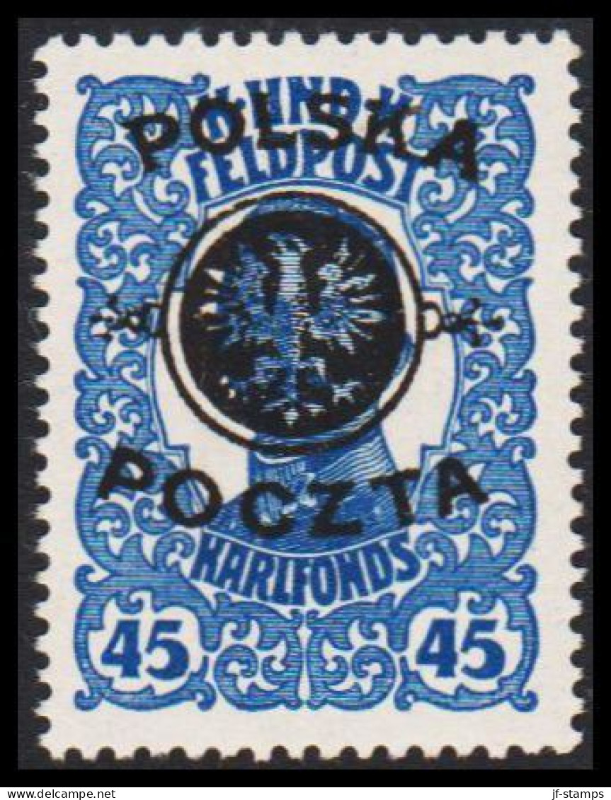 1918. POLSKA. POLSKA POCZTA / K UND K FELDPOST 45 H Never Hinged. (Michel 19) - JF536486 - Ungebraucht