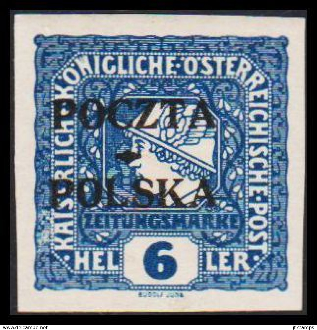 1919. POLSKA. POCZTA POLSKA  / ÖSTERREICH  ZEITUNGSMARKE 6 HELLER. Hinged.  (Michel 51) - JF536492 - Neufs