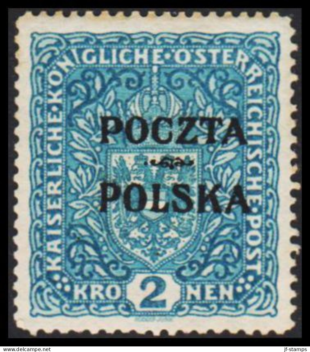 1919. POLSKA. POCZTA POLSKA  / ÖSTERREICH 2 K. Hinged. (Michel 44) - JF536498 - Nuevos