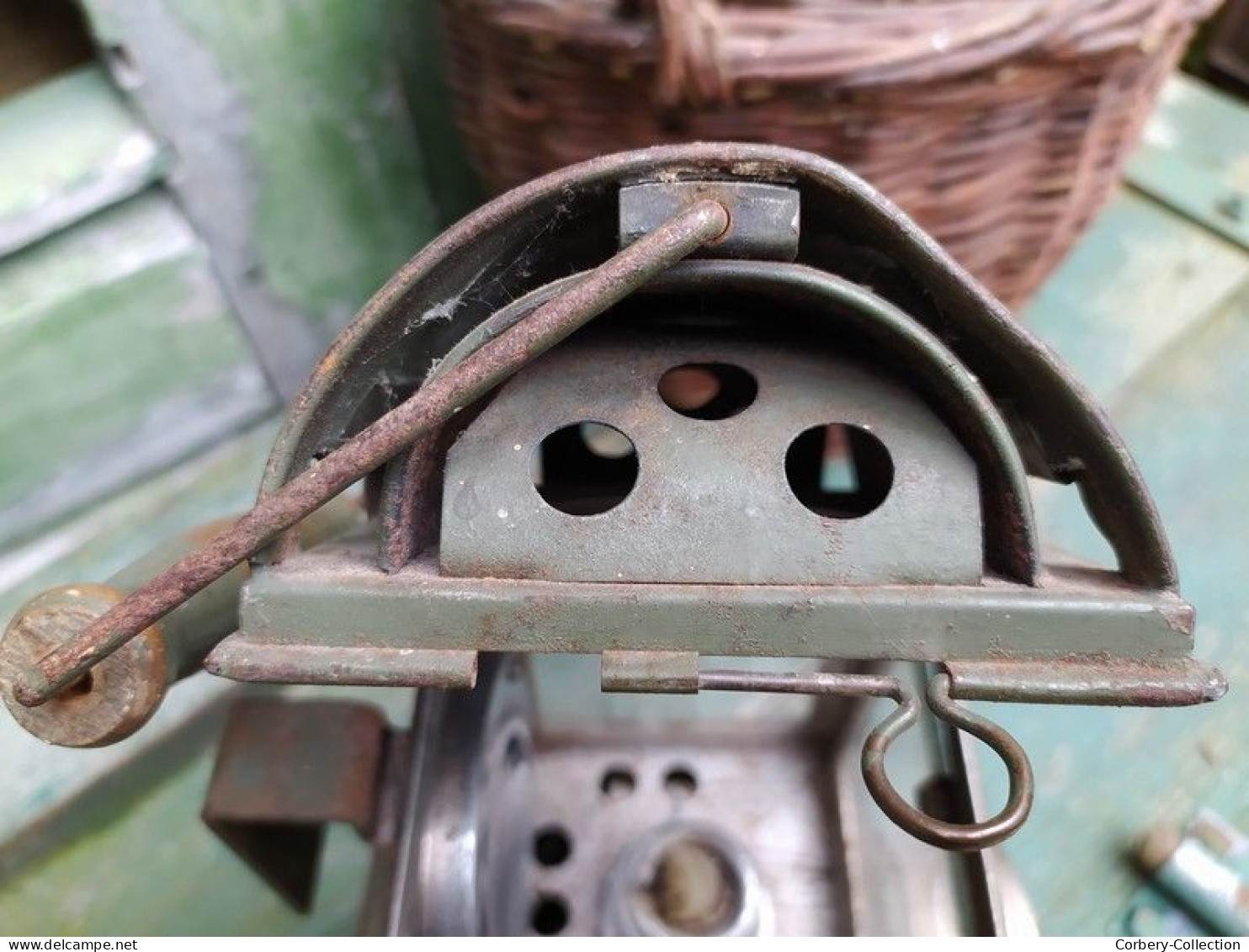 Ancienne Lanterne Lampe à Bougie et Électrique Allemande / Lampe Gare Train Militaire