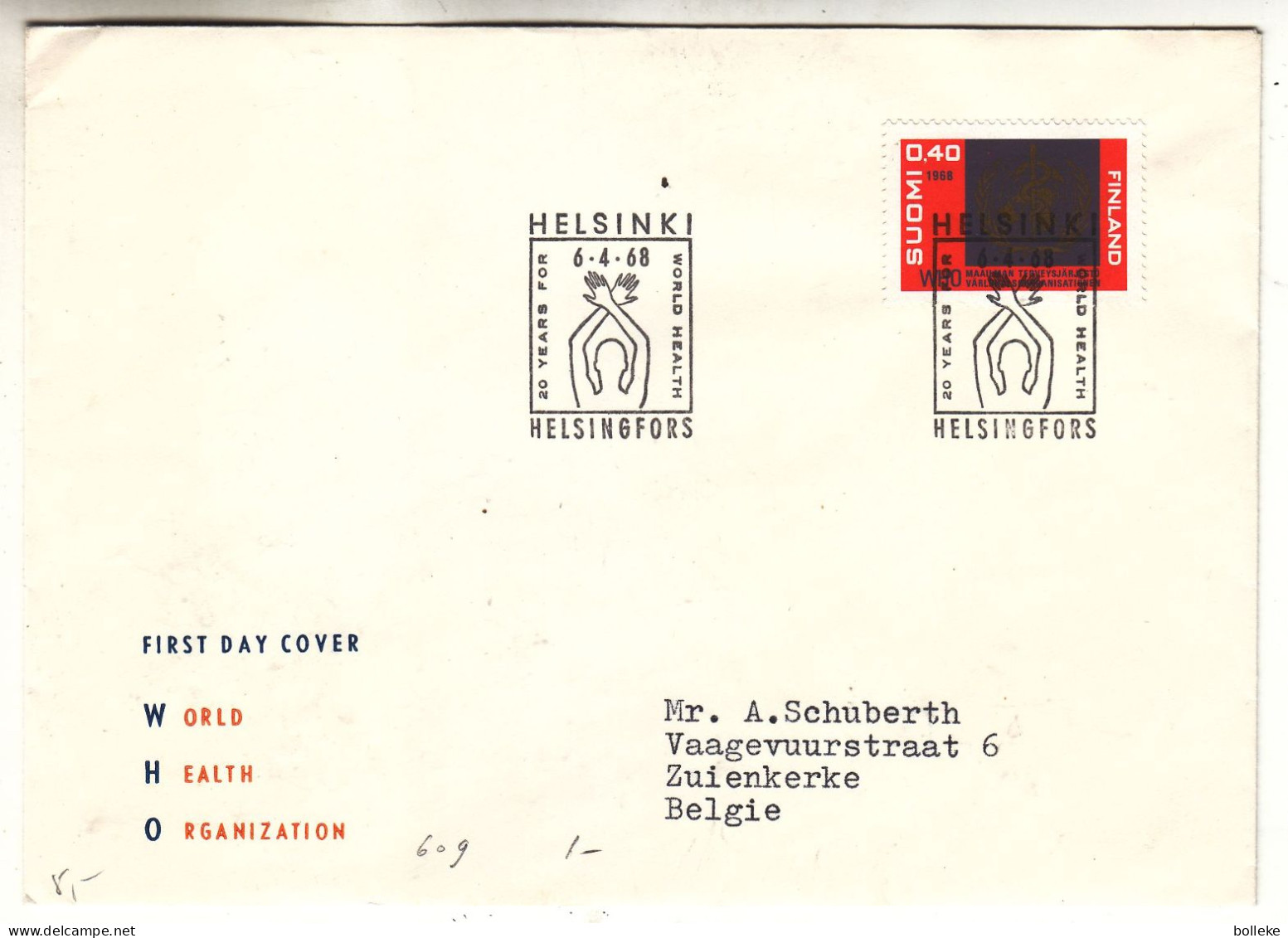 Finlande - Lettre De 1968 - Oblit Helsinki - WHO - - Storia Postale