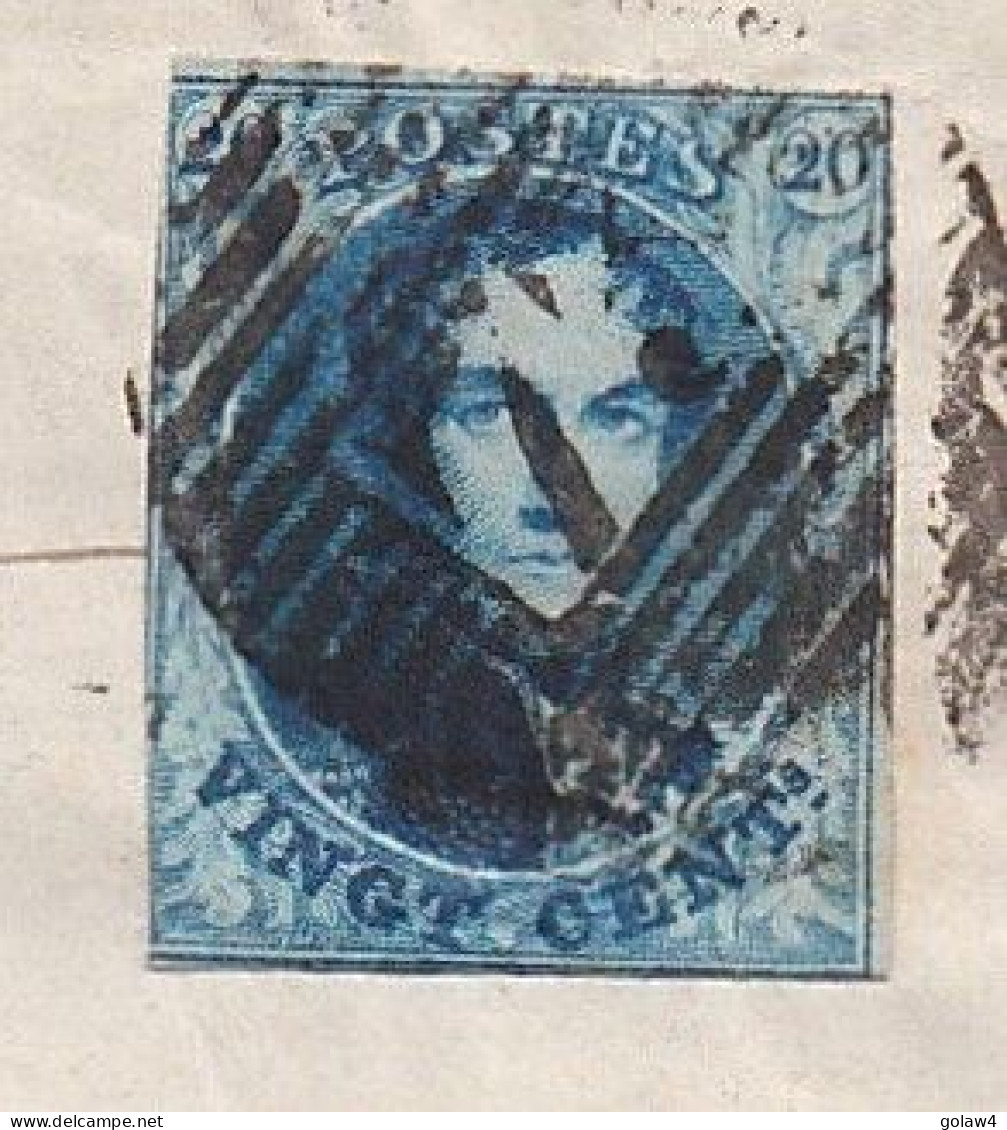 34237# BELGIQUE LEOPOLD MEDAILLON ARRONDI N° 11A LETTRE Obl P 73 LIEGE 1859 Pour GOSSELIES - 1849-1865 Medaillen (Sonstige)