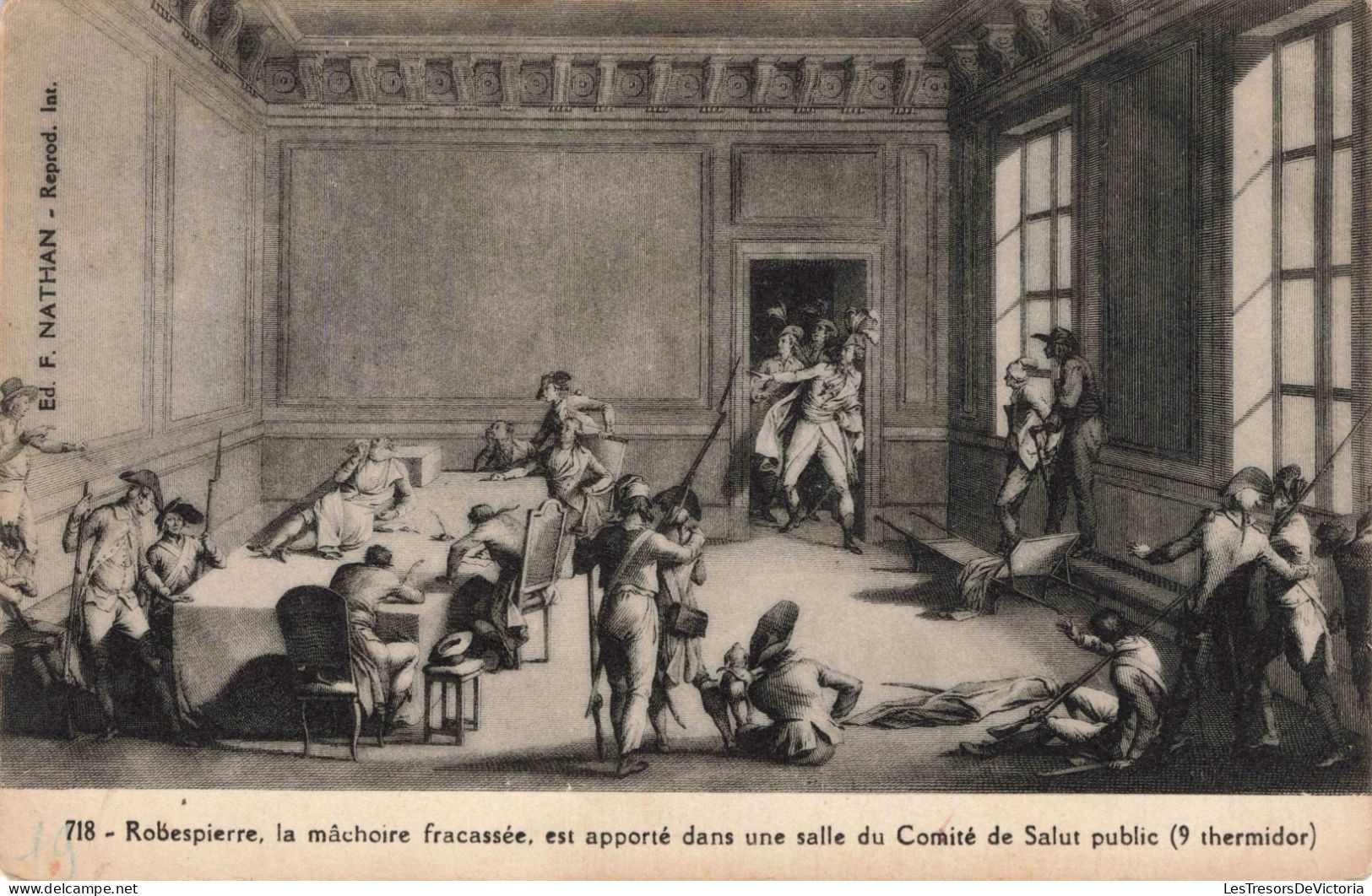 HISTOIRE - Robespierre, La Mâchoire Fracassée Est Apporté Dans Une Salle Du Comité De Salut - Carte Postale Ancienne - Geschichte