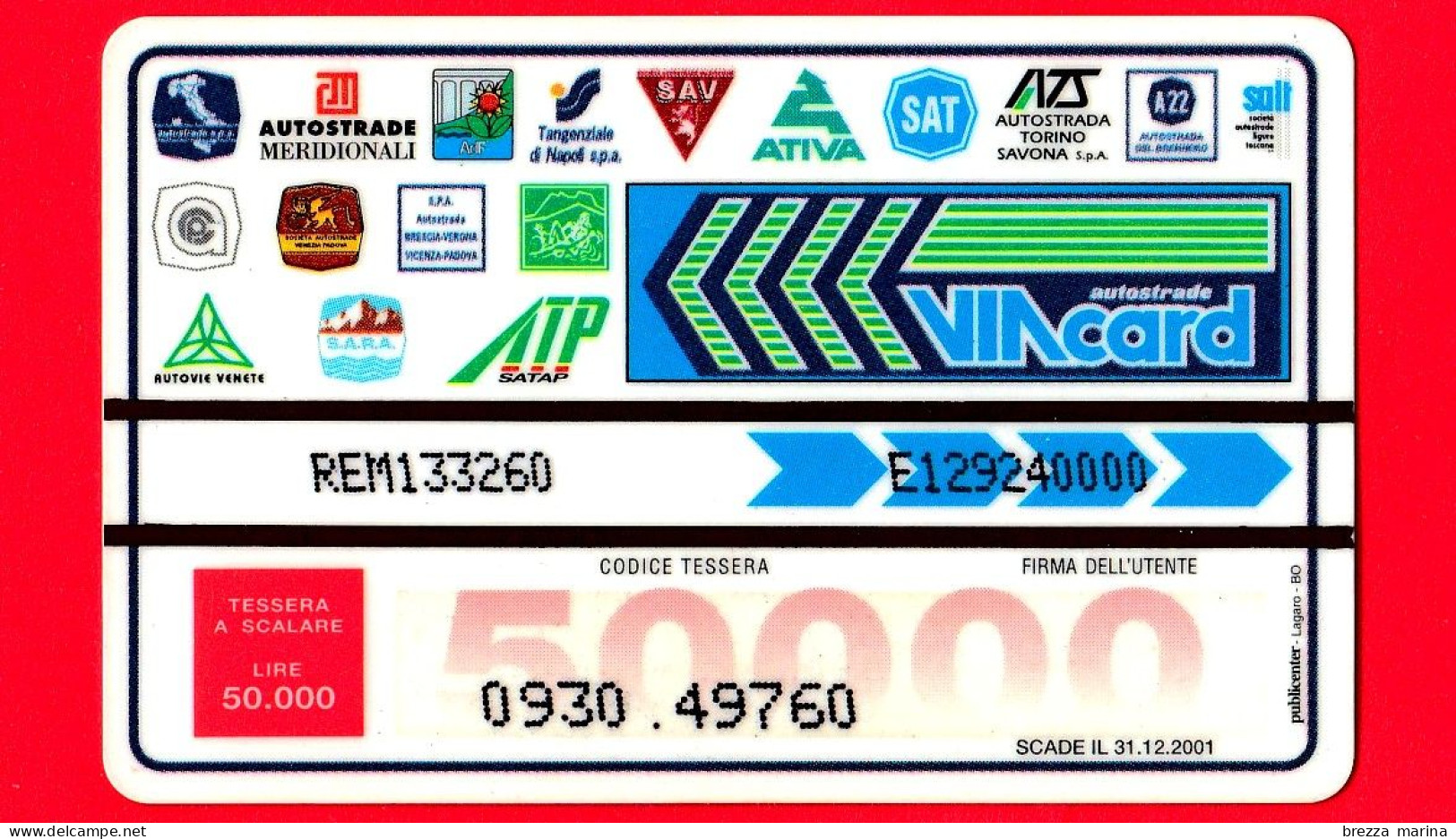 VIACARD - Pubblicitarie - Reggio Motori SpA - Tessera N. 313 - 50.000 - Pub - 05.1998 - Other & Unclassified