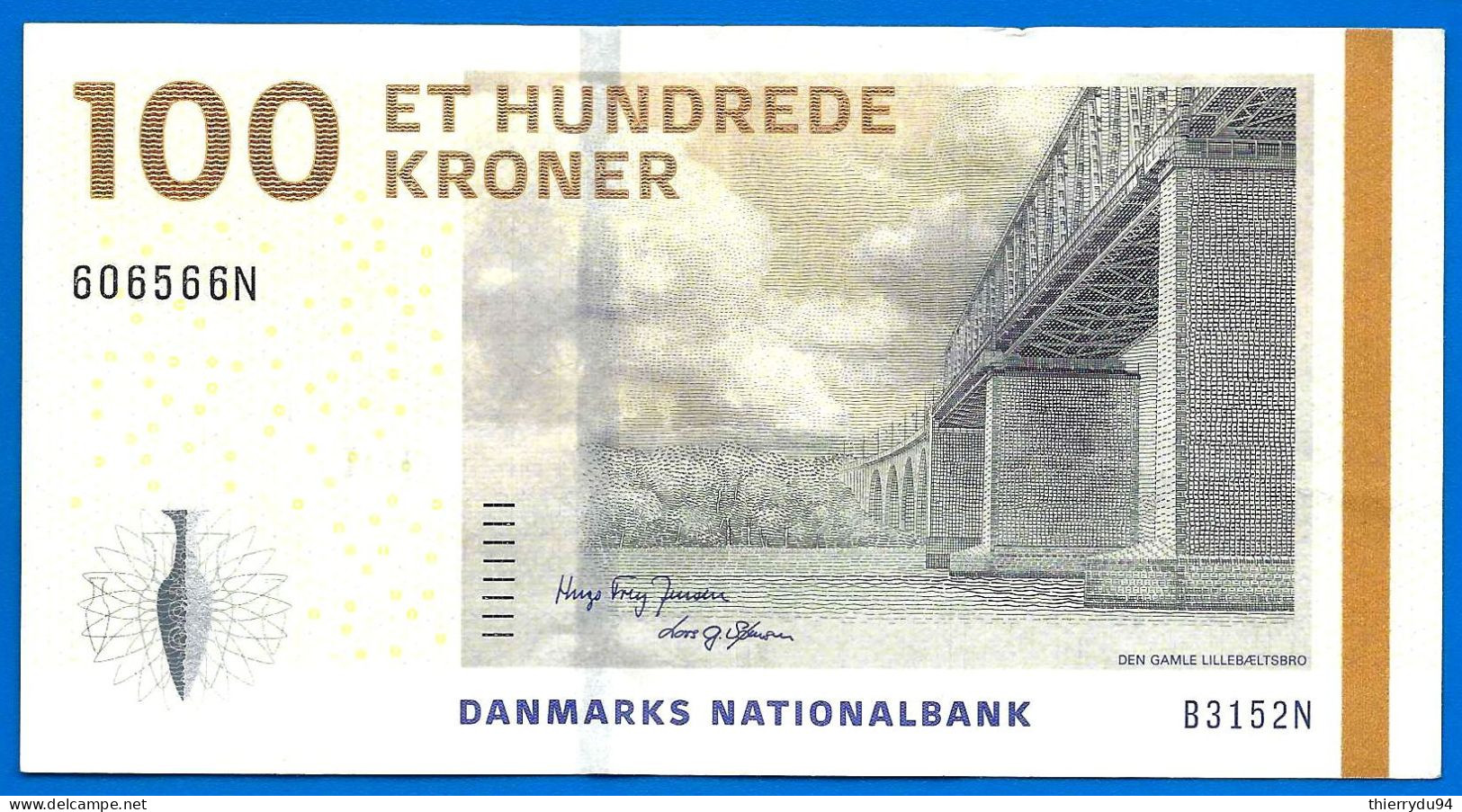 Danemark 100 Couronnes 2009 Pont Bridge Kroner Que Prix + Port Banknote Danmarks Danmark Paypal Bitcoin OK - Dinamarca