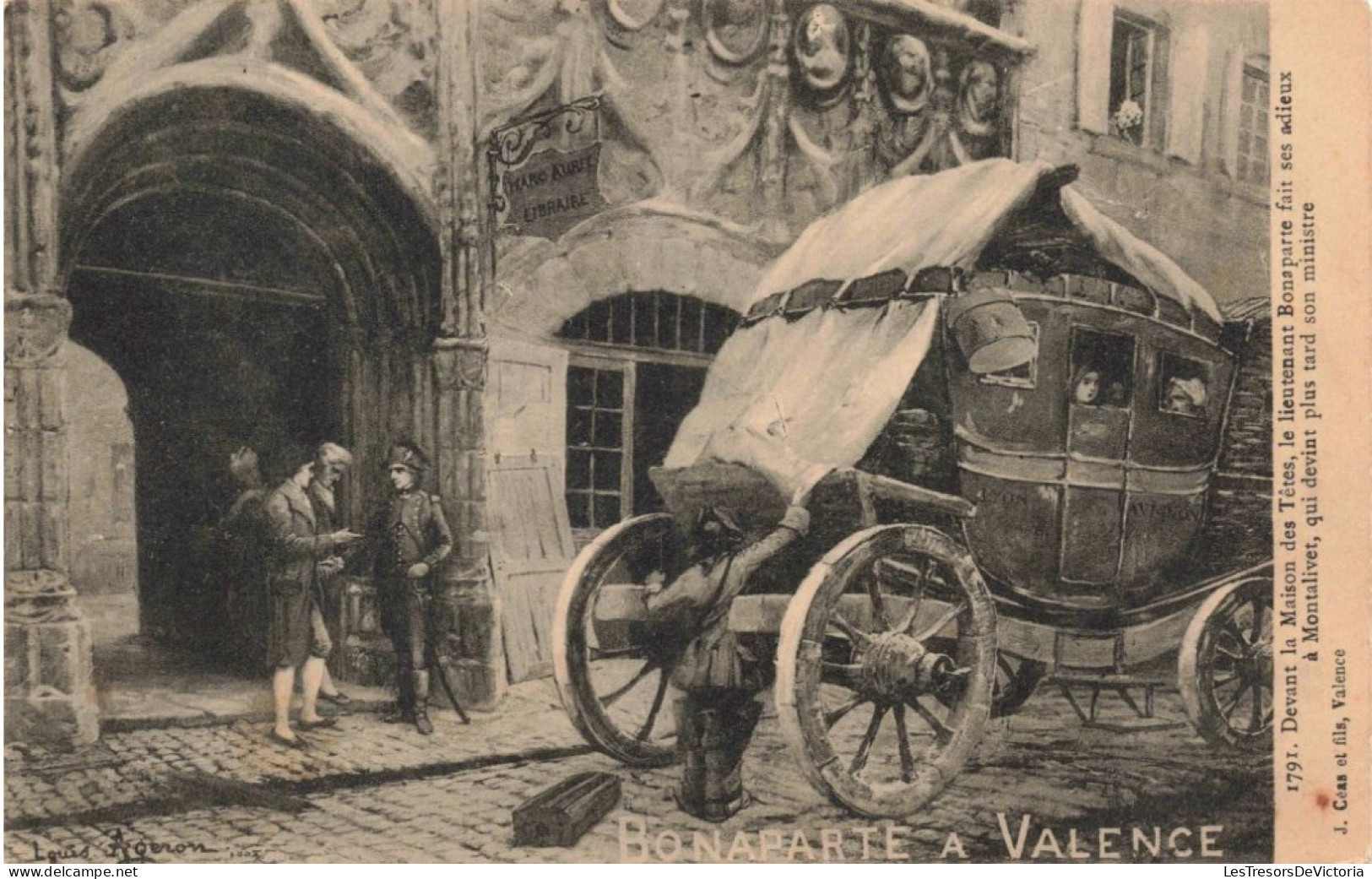 HISTOIRE - Bonaparte à Valence - 1791 Devant La Maison Des Têtes - Carte Postale Ancienne - Storia