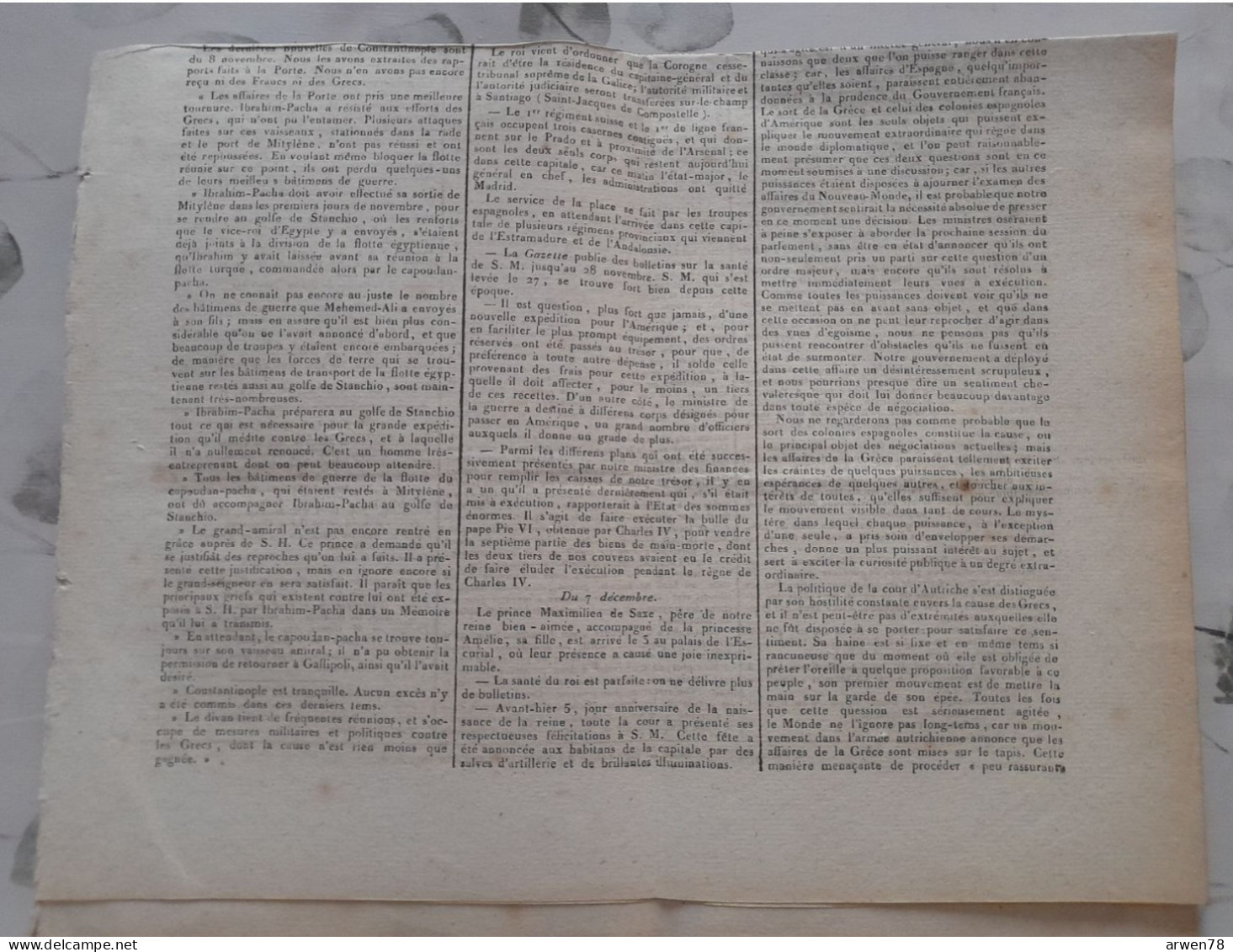 Le Moniteur Universel 16 Decembre 1824 BAVIERE ITALIE ANGLETERRE ALLEMAGNE - Newspapers - Before 1800