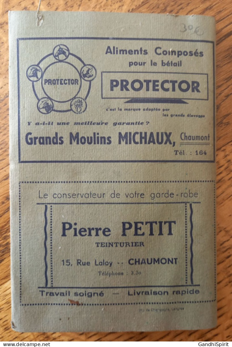 1951 Horaires Autobus Ligne Chaumont Saint Dizier Montier en Der Wassy Joinville Langres Brienne le Chateau Bar sur Aube