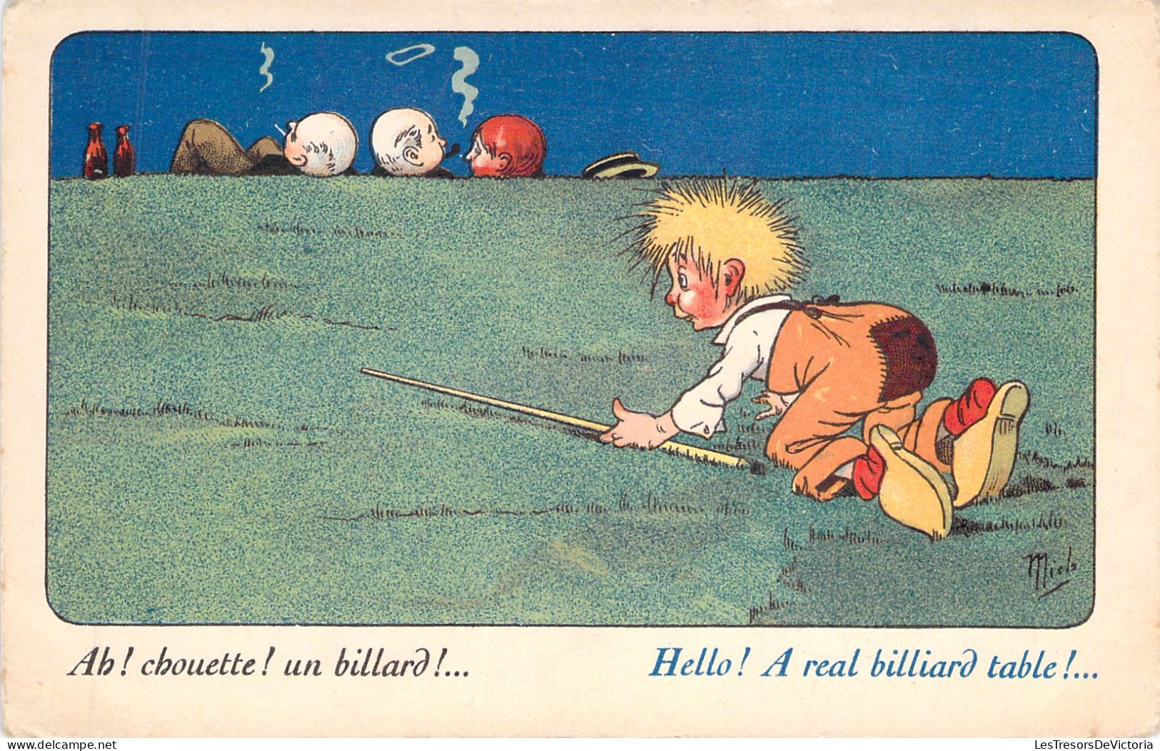 JEUX - Billard - Carte Illustration Mich - Humour - Editions Sid - Carte Postale Ancienne - - Juegos Y Juguetes