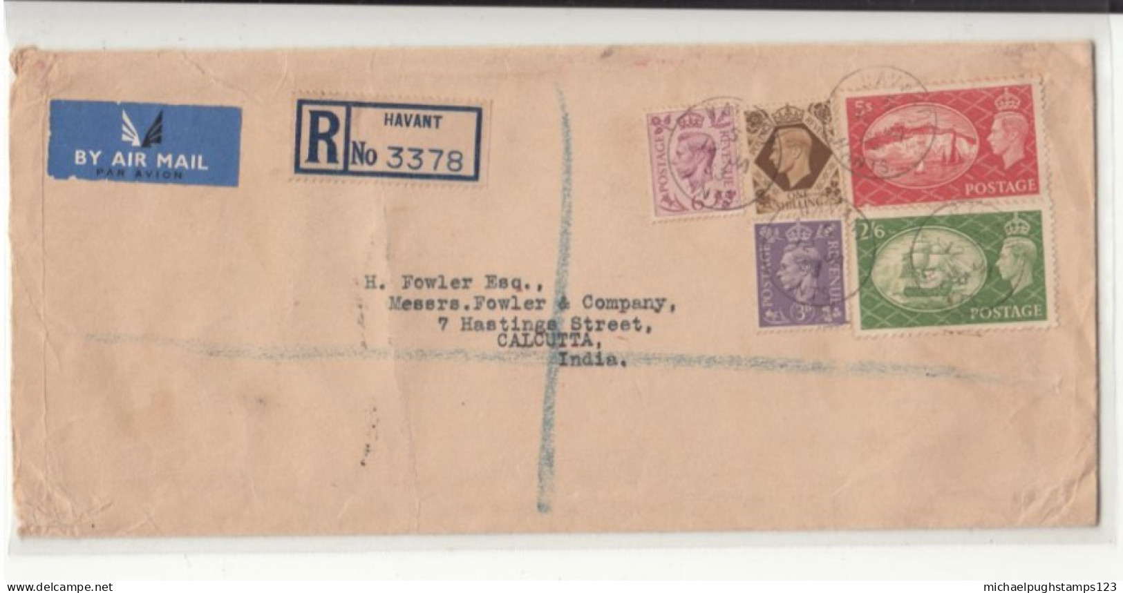 G.B. / Airmail / India / King George 6 High Values / Hampshire - Sin Clasificación