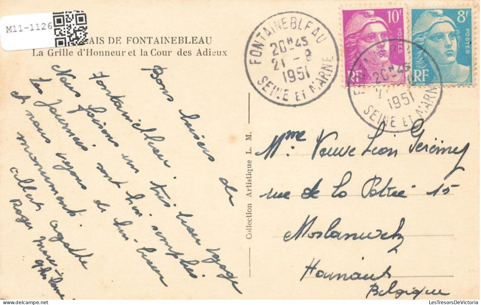 FRANCE - Fontainebleau - La Grille D'honneur Et La Cour Des Adieux - Animé - Colorisé - Carte Postale - Fontainebleau