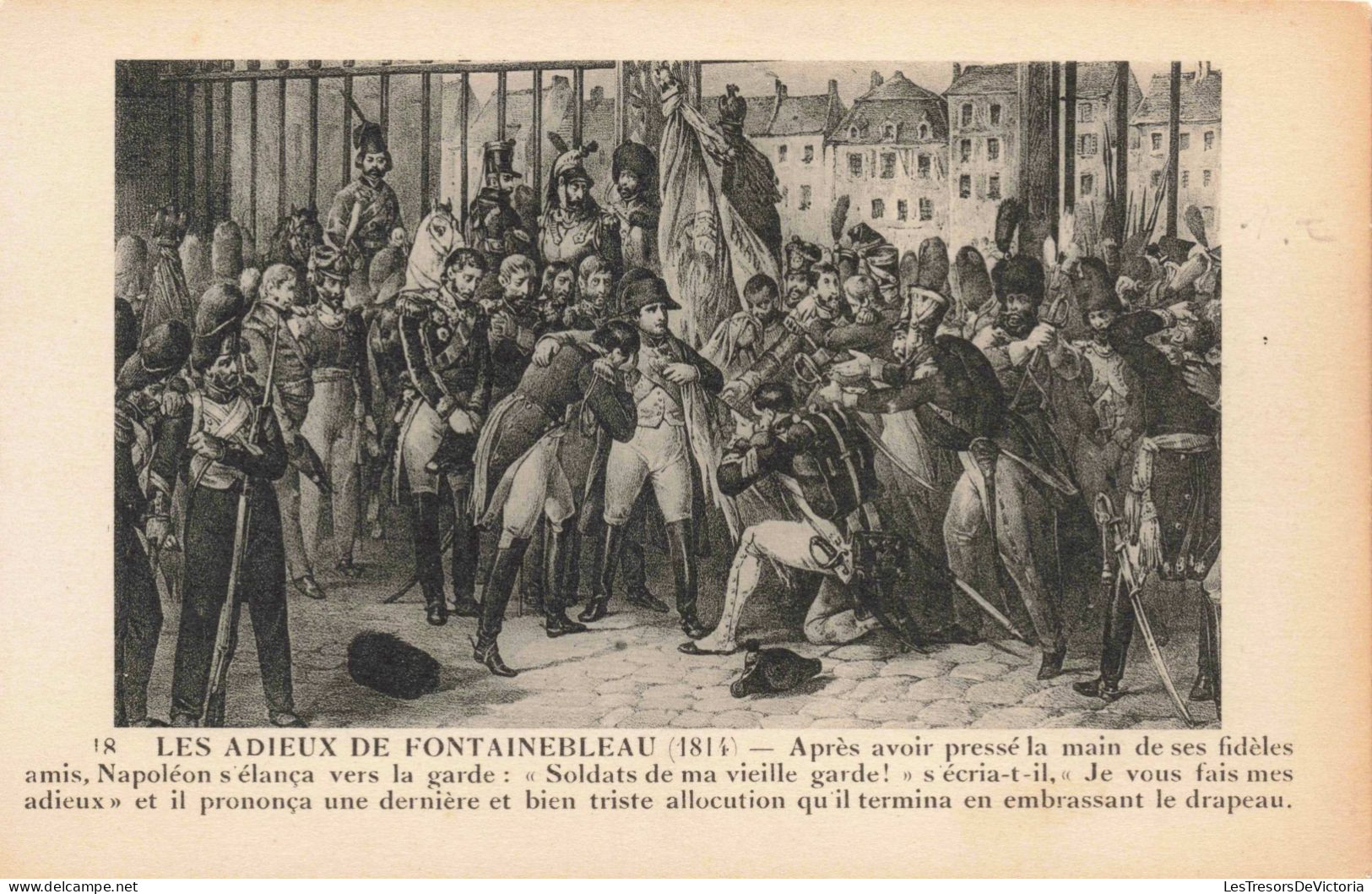 HISTOIRE - Les Adieux De Fontainebleau 1814 - Carte Postale Ancienne - Historia