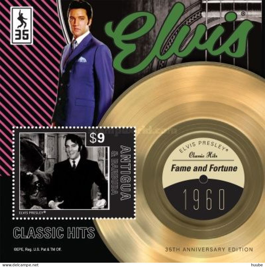 Antigua And Barbuda, 2013, MI 5075-5079, Elvis Presley Classic Hits, 5 Blocks 704-708, MNH - Elvis Presley