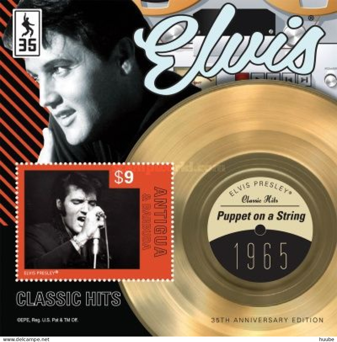 Antigua And Barbuda, 2013, MI 5075-5079, Elvis Presley Classic Hits, 5 Blocks 704-708, MNH - Elvis Presley