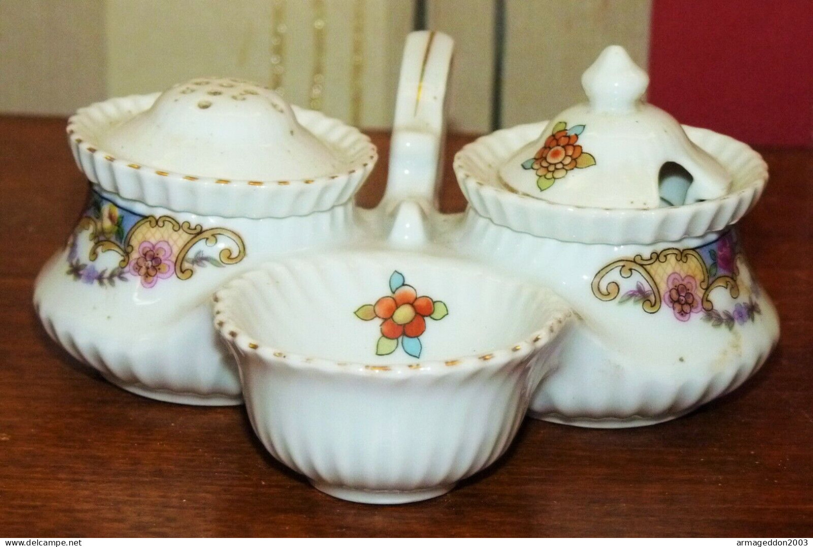 RAR SERVICE CONDIMENT SEL POIVRE MOUTARDE PORCELAINE VICTORIA CZECHOSLOVAKIA TBE - Chodovia (CZE)