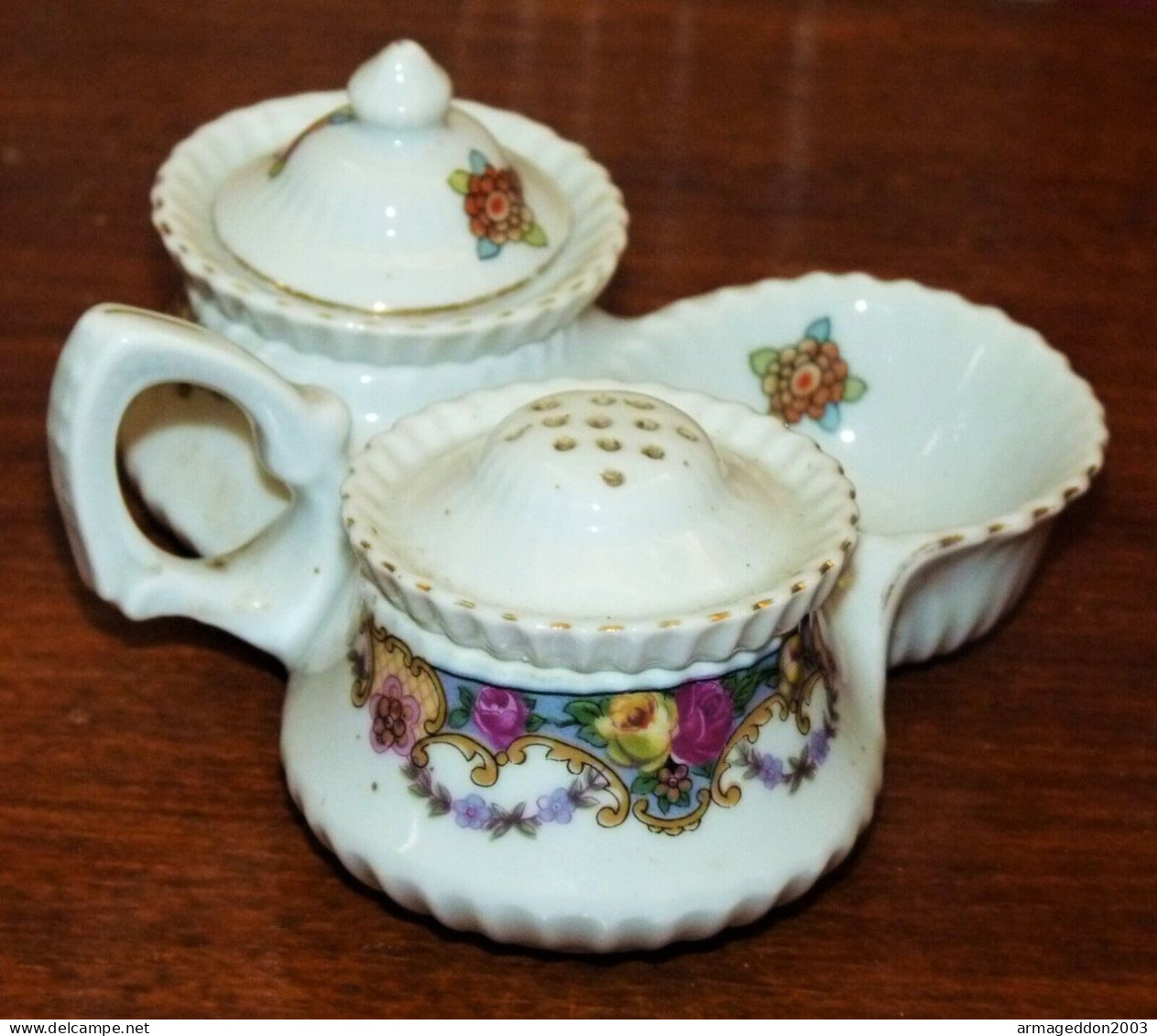 RAR SERVICE CONDIMENT SEL POIVRE MOUTARDE PORCELAINE VICTORIA CZECHOSLOVAKIA TBE - Chodovia (CZE)