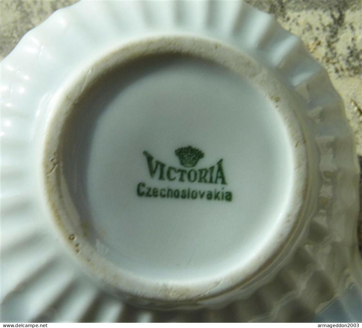 RAR SERVICE CONDIMENT SEL POIVRE MOUTARDE PORCELAINE VICTORIA CZECHOSLOVAKIA TBE