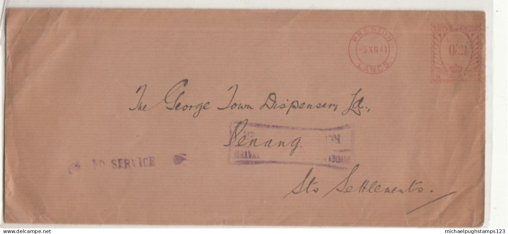 G.B. / Penang / 1941 Suspended Servic - Unclassified