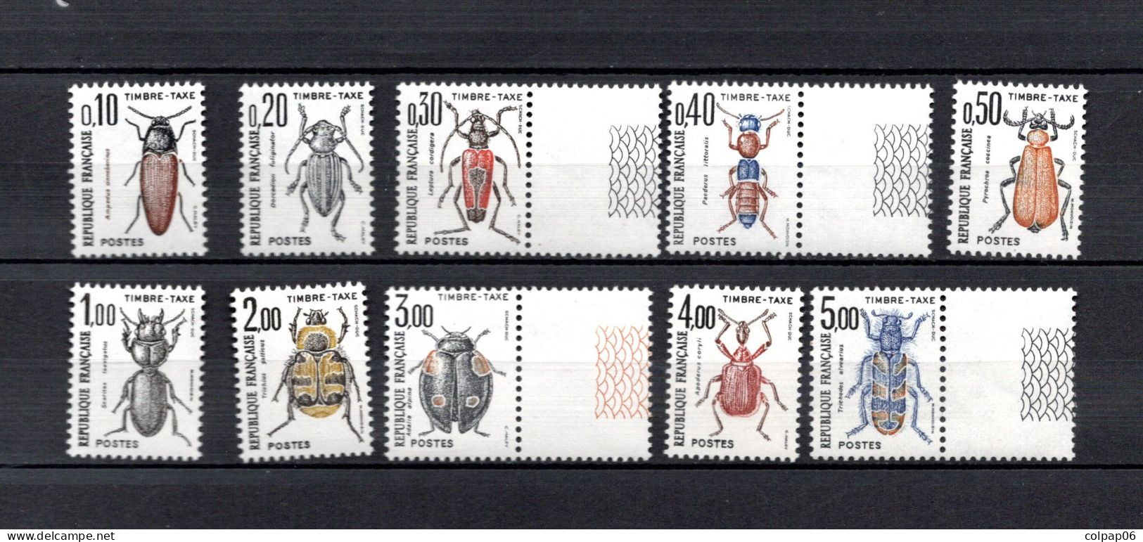 Collection De 10 Timbres Taxes - Neufs ** - Insectes - 1960-.... Mint/hinged