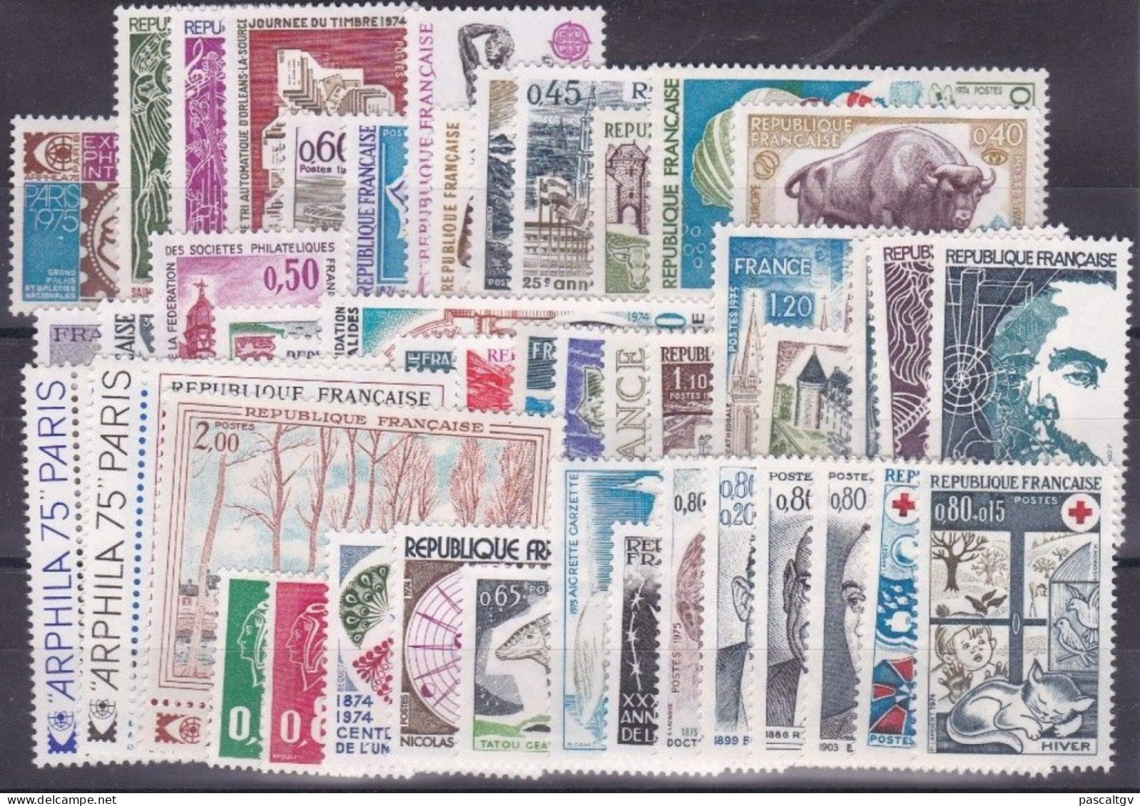 FRANCE - 1974 - N° 1783 à 1829 ** - 47 Tbs - ( Cote 39,00 E) - PARFAIT état - Luxe - 1970-1979