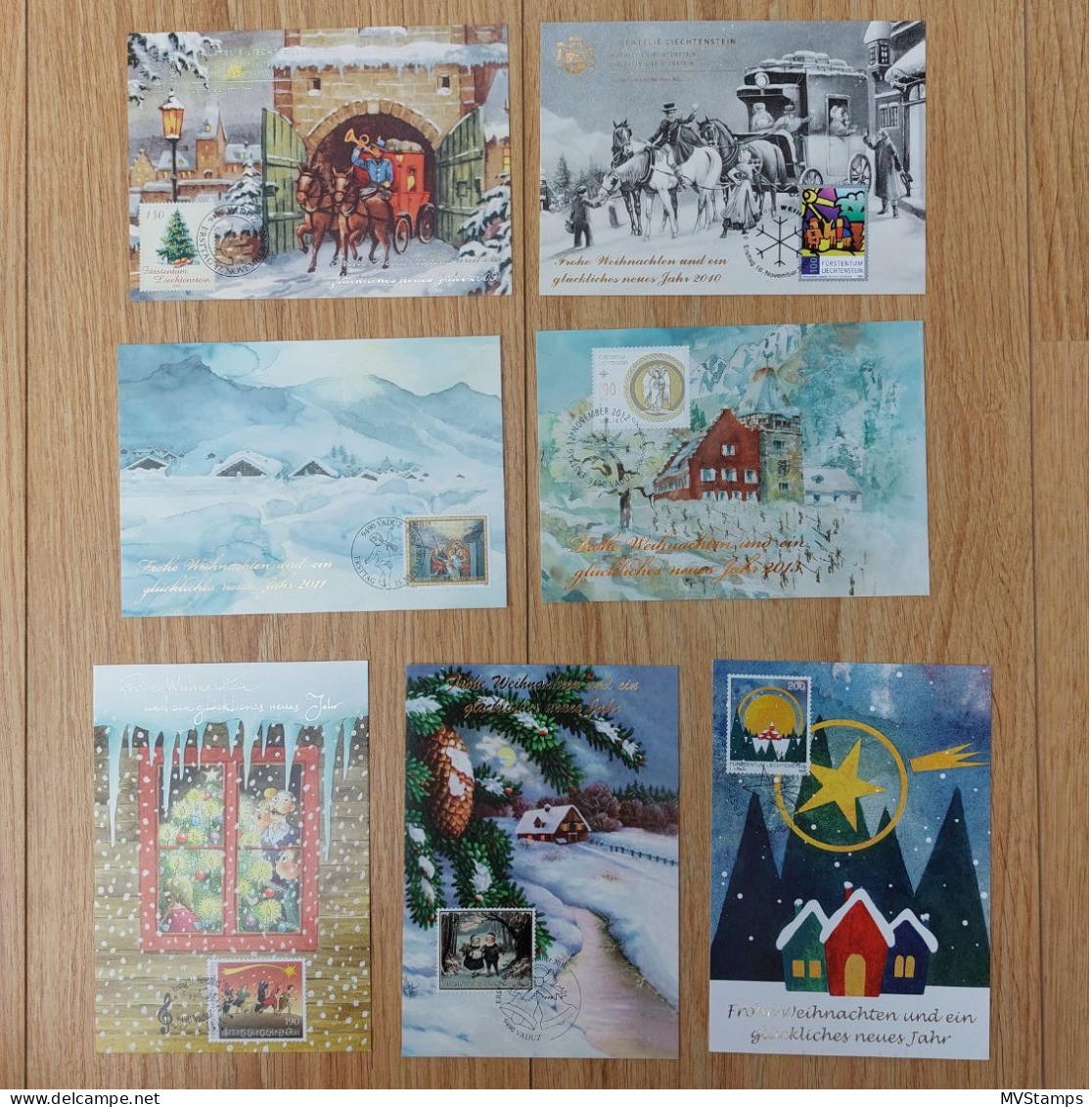 Liechtenstein 2008/17 Collection Official Christmas- Cards Nice Used - Lettres & Documents