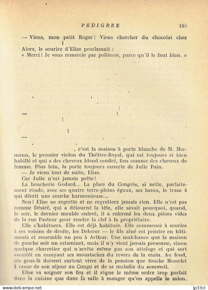 Édition Censurée De Pedigree Par Georges Simenon (Vol. 1, Presses De La Cité, 508 Pages, 1952) - Simenon