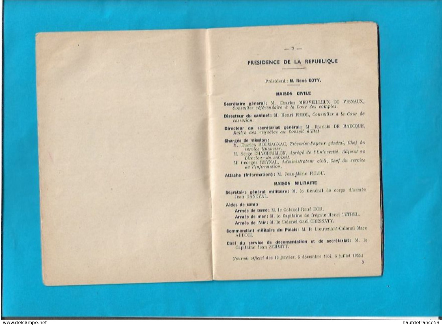 RARE Secretariat Général Du Gouvernement 1956 Ministère GUY MOLLET Composition Avec Cabinets Ministériel 47 Pages - Uniformi