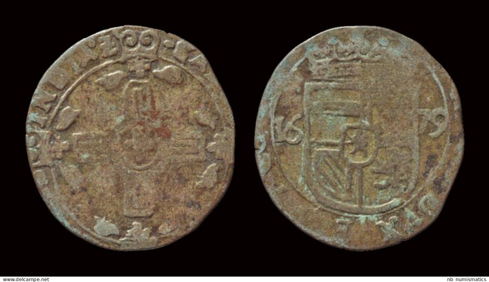 Southern Netherlands Brabant Karel II Billon Patard 1679 - 1556-1713 Pays-Bas Espagols